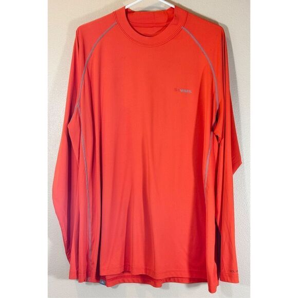 SIMMS SolarFlex Long Sleeve Fly Fishing Outdoor UPF Sun Shirt Tee Men's XL - Picture 1 of 8
